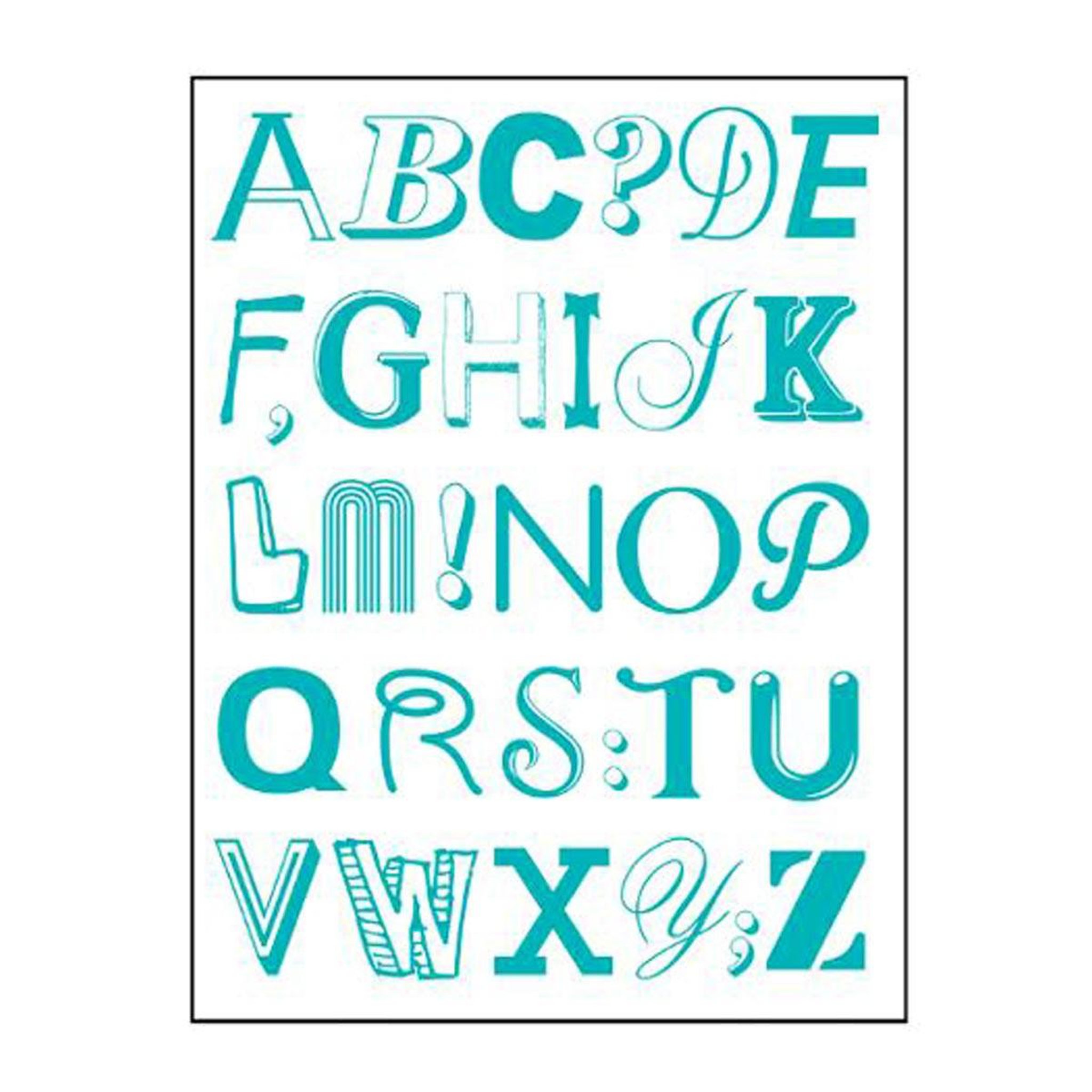 Voir la diapositive 1 : ATMOSPHERA Stickers  Alphabet  50x70cm Bleu