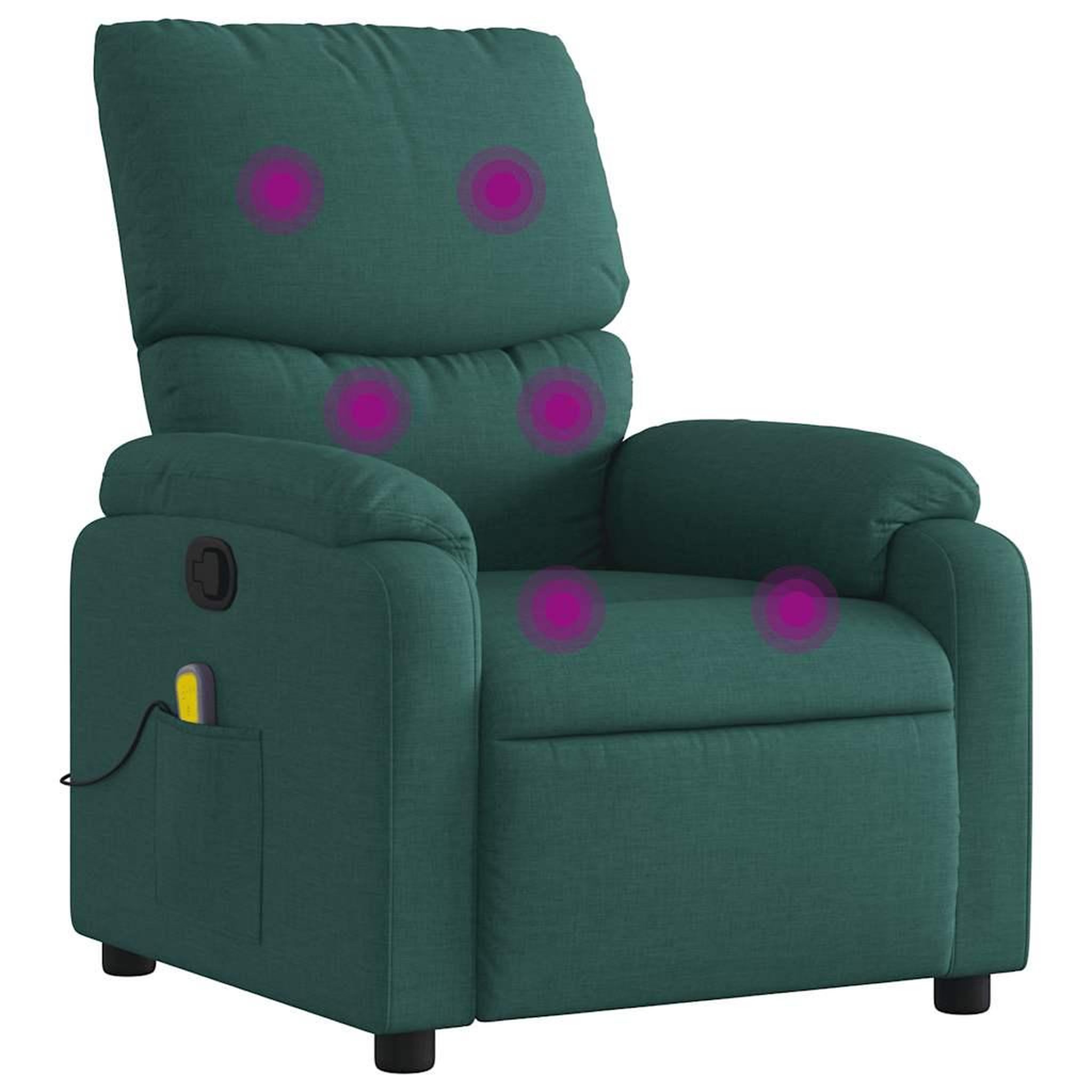 Voir la diapositive 2 : VIDAXL Fauteuil de massage inclinable Vert fonce Tissu