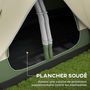 Voir la diapositive 6 : OUTSUNNY Tente de camping familiale 6-8 pers. double toit étanche 2 000 mm moustiquaire sac de tranport vert