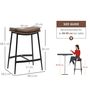 Voir la diapositive 3 : HOMCOM Lot de 2 tabourets de bar Vintage avec repose-pied piètement acier noir assise incurvée tissu marron effet vieilli