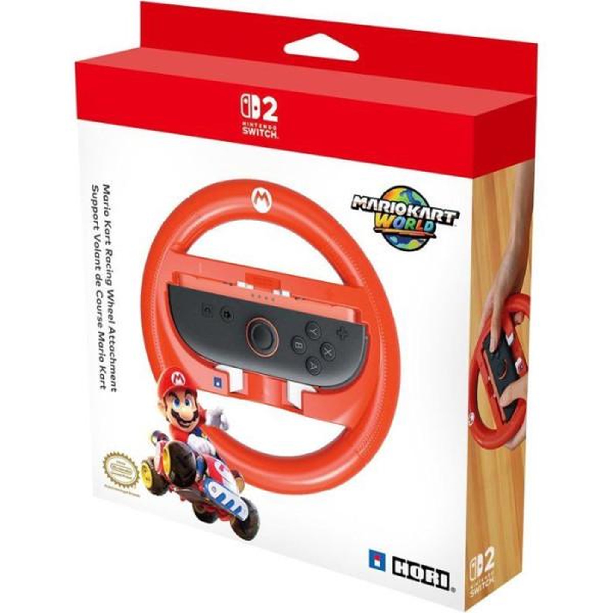 Voir la diapositive 6 : HORI Volant de course - Nintendo Switch 2 - Hori - Mario Kart World Joy-Con - Motif Mario - Rouge