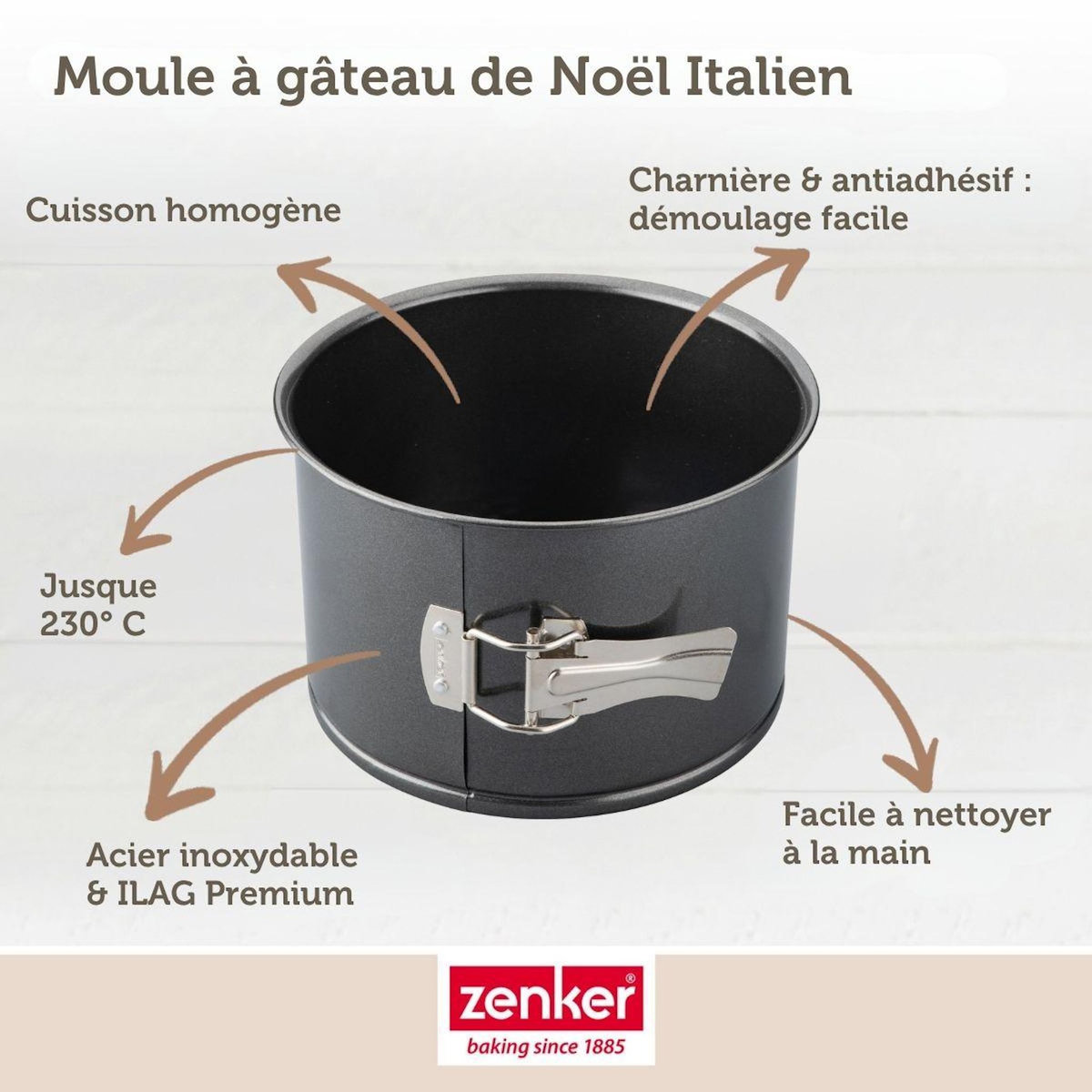 ZENKER Moule à panettone à charnière 18 cm Zenker Black Metallic
