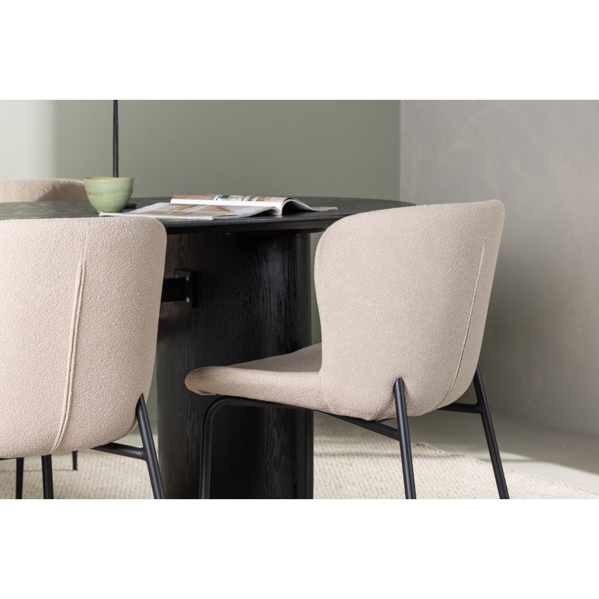 Voir la diapositive 6 : Paris Prix Ensemble table à manger & 4 chaises  isolde & modesto  180cm noir & beige