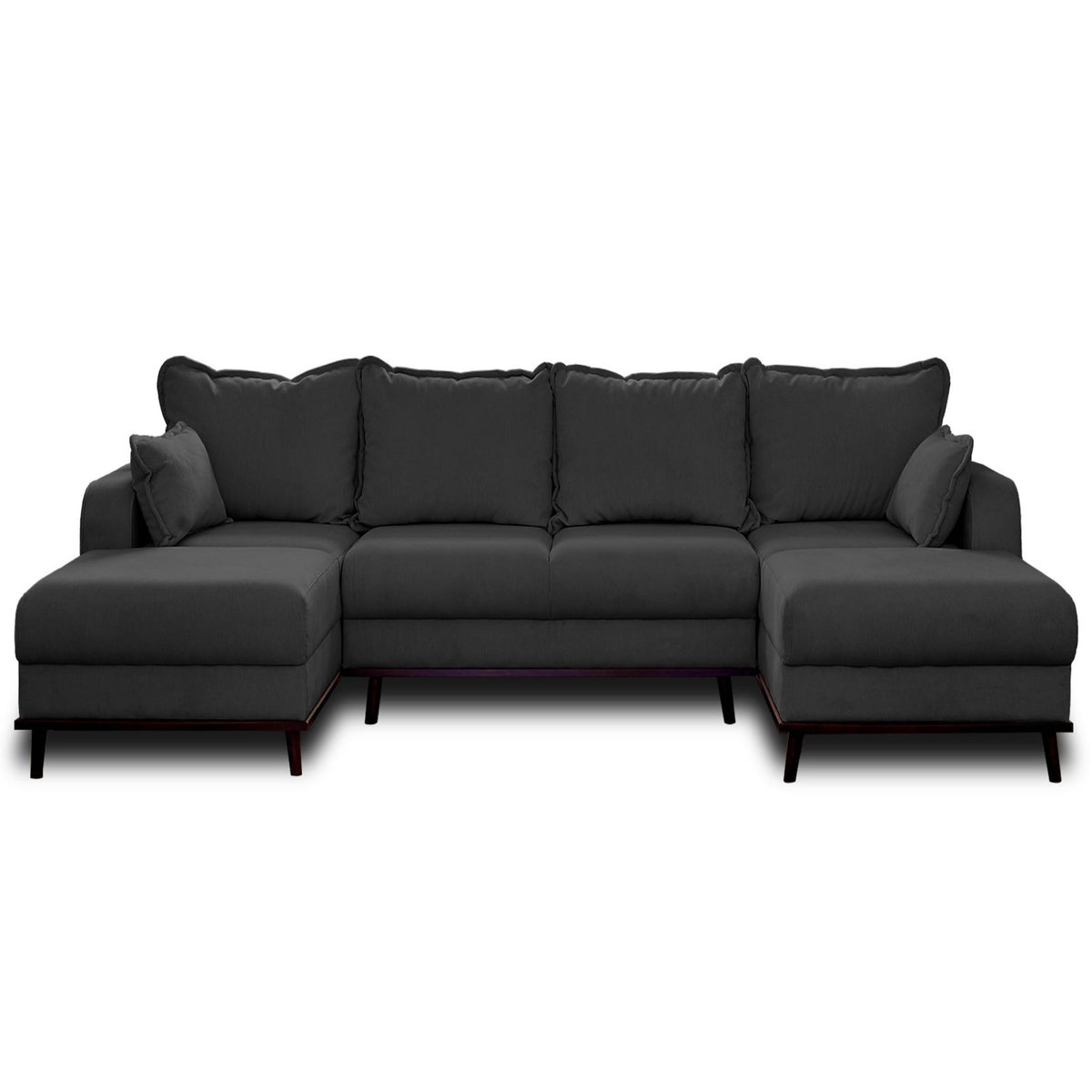 LISA DESIGN Albane - canapé panoramique en u - 7 places - convertible avec coffre - en velours côtelé