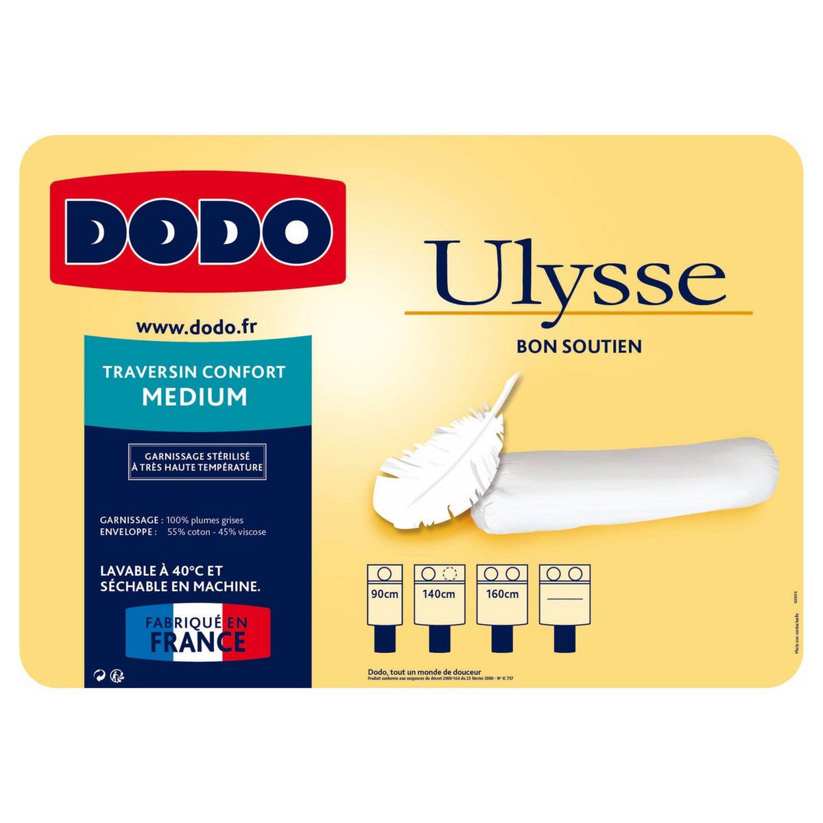 DODO Traversin medium plumes grises DODO Ulysse