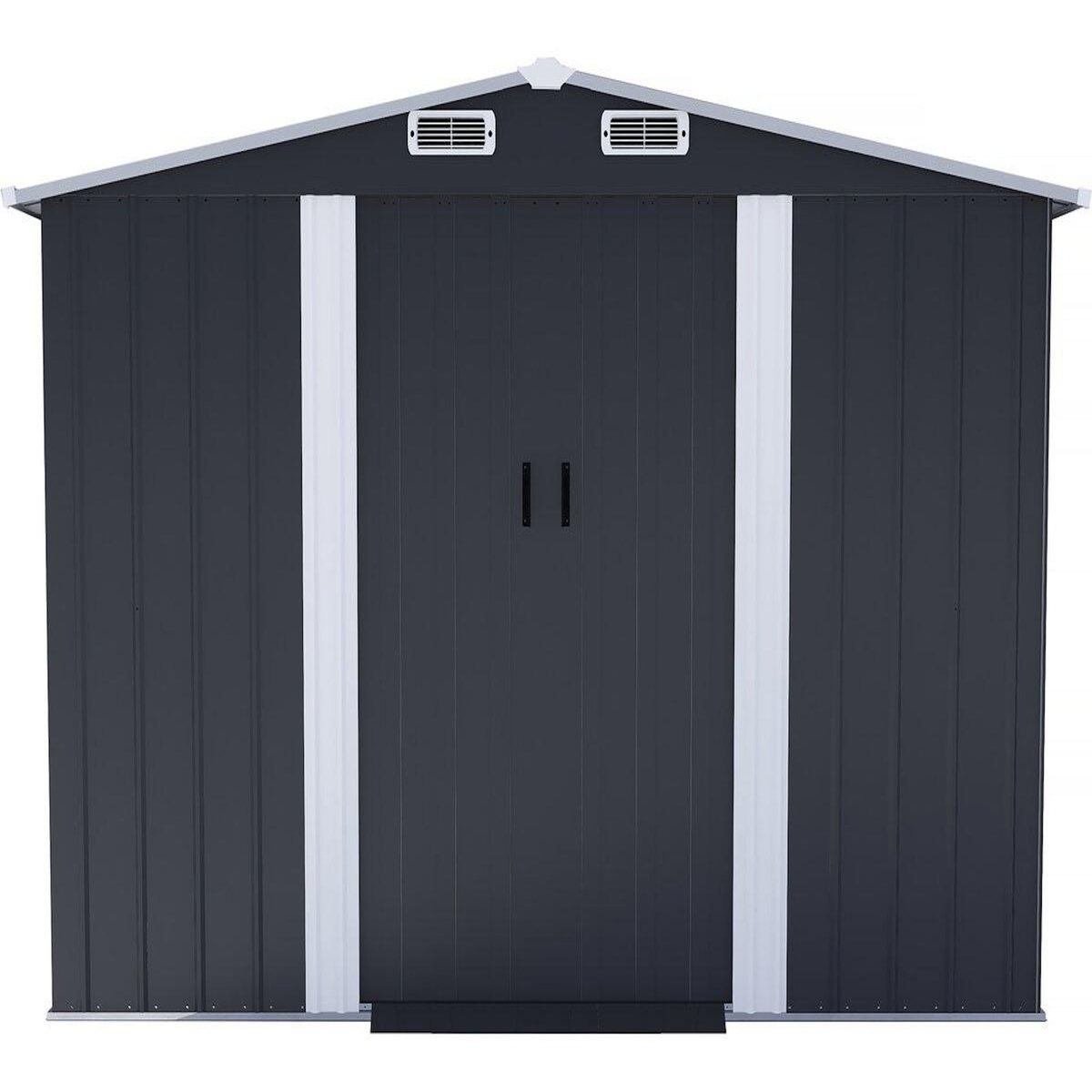 Habitat et Jardin Abri de jardin métal  Boston  - 5,29 m² (4,76 m2 au sol)- Gris