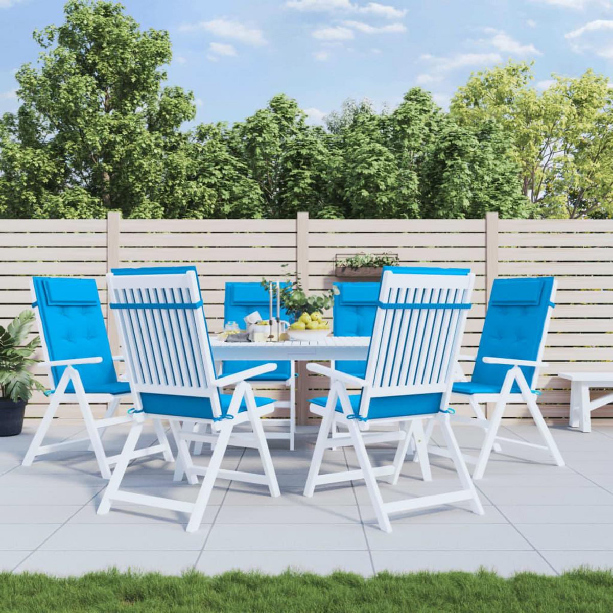 VIDAXL Coussins de chaise a dossier haut lot de 6 bleu clair