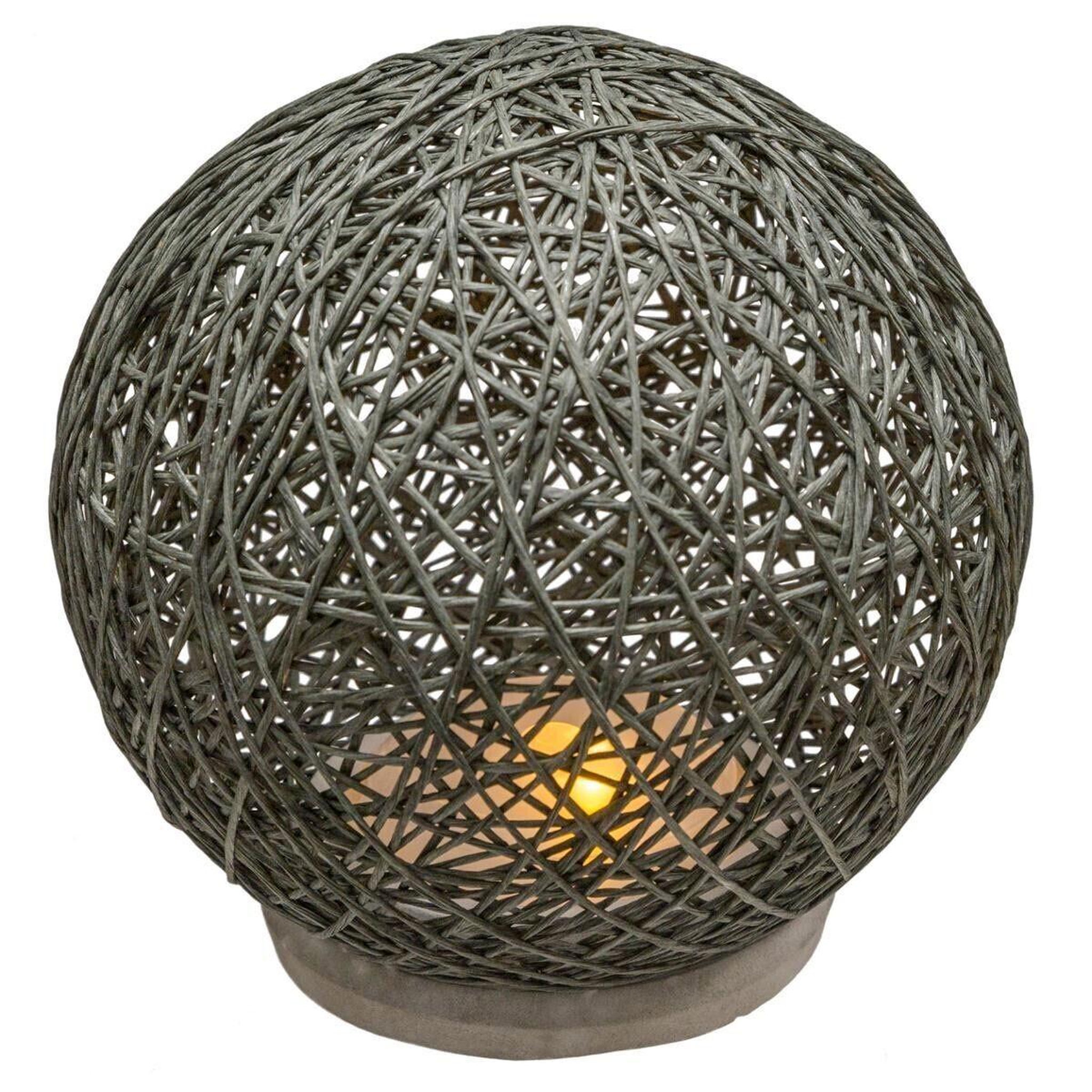 Voir la diapositive 2 : ATMOSPHERA Lampe à poser papier  boule  20cm gris
