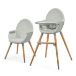 KINDERKRAFT Chaise haute 2en1 fini 2 pratique et confortable. Coloris disponibles : Gris, Vert, Beige