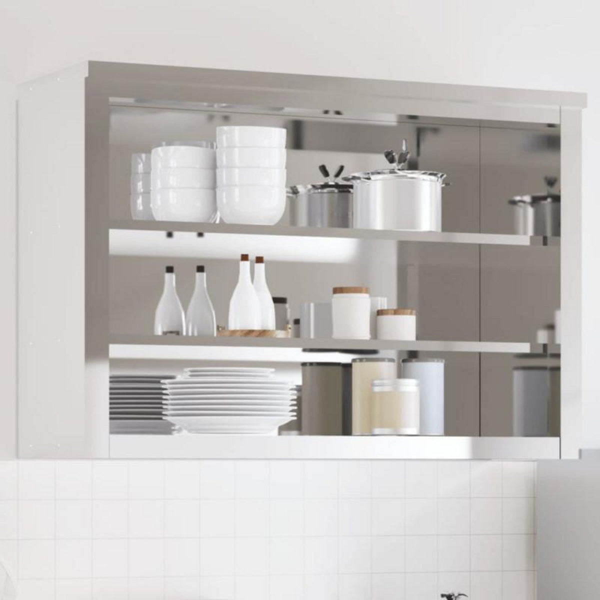 VIDAXL Armoire murale de cuisine avec étagères acier inoxydable