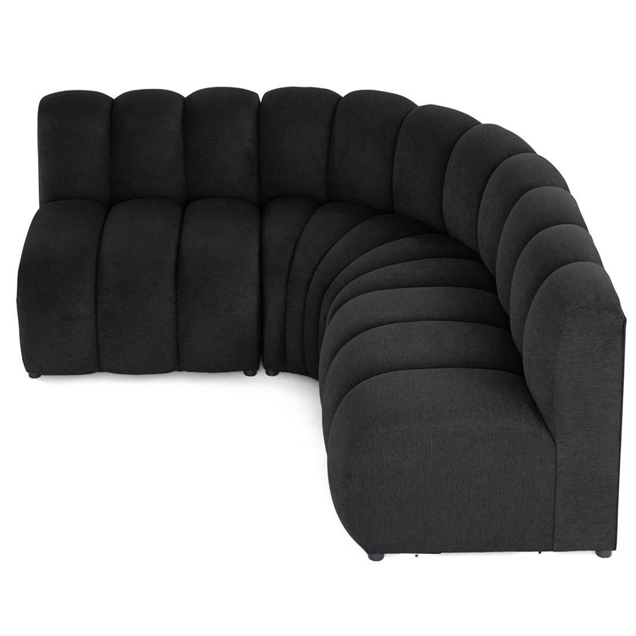 Voir la diapositive 5 : BEST MOBILIER Debbie - canapé modulable d'angle réversible 4 places en tissu texturé