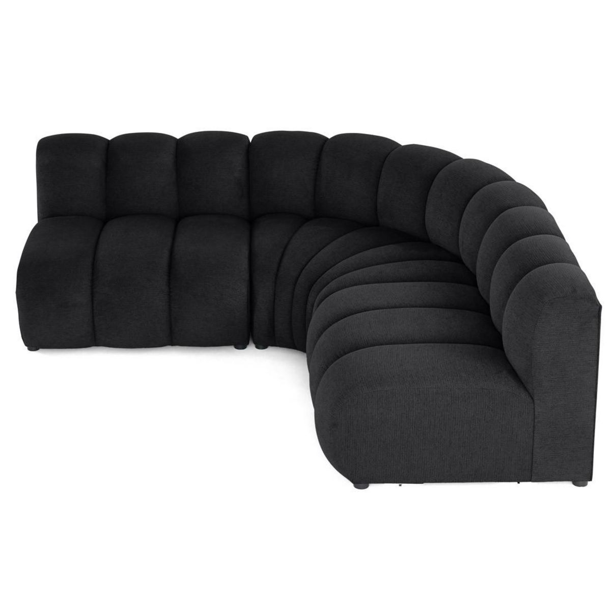 LISA DESIGN Debbie - canapé modulable d'angle réversible 4 places sans accoudoirs en tissu texturé