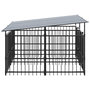 Voir la diapositive 4 : VIDAXL Chenil d'exterieur avec toit pour chiens Acier 3,75 m²