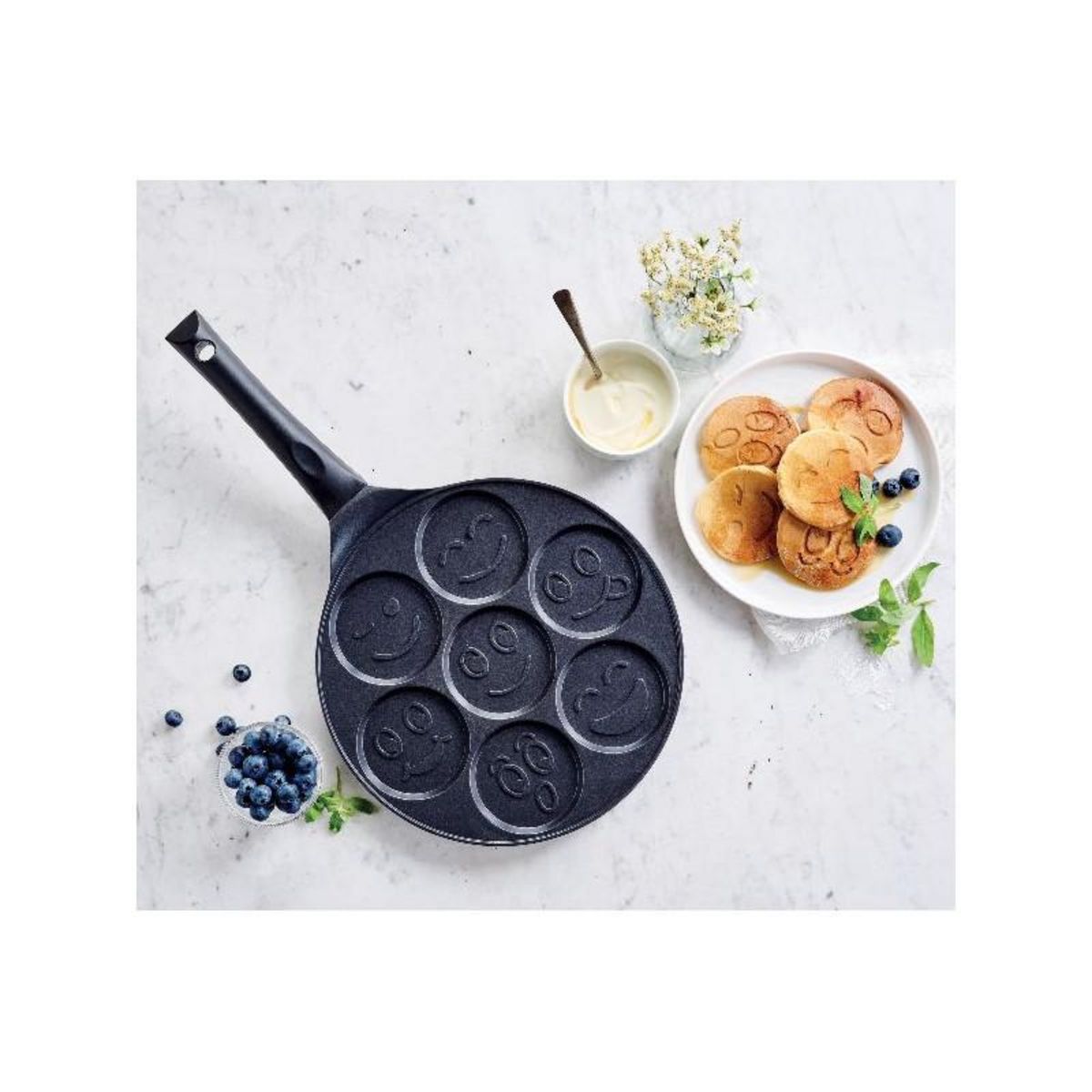 KITCHEN FUN Poele a blinis smiley 27cm fonte alu - 13878274