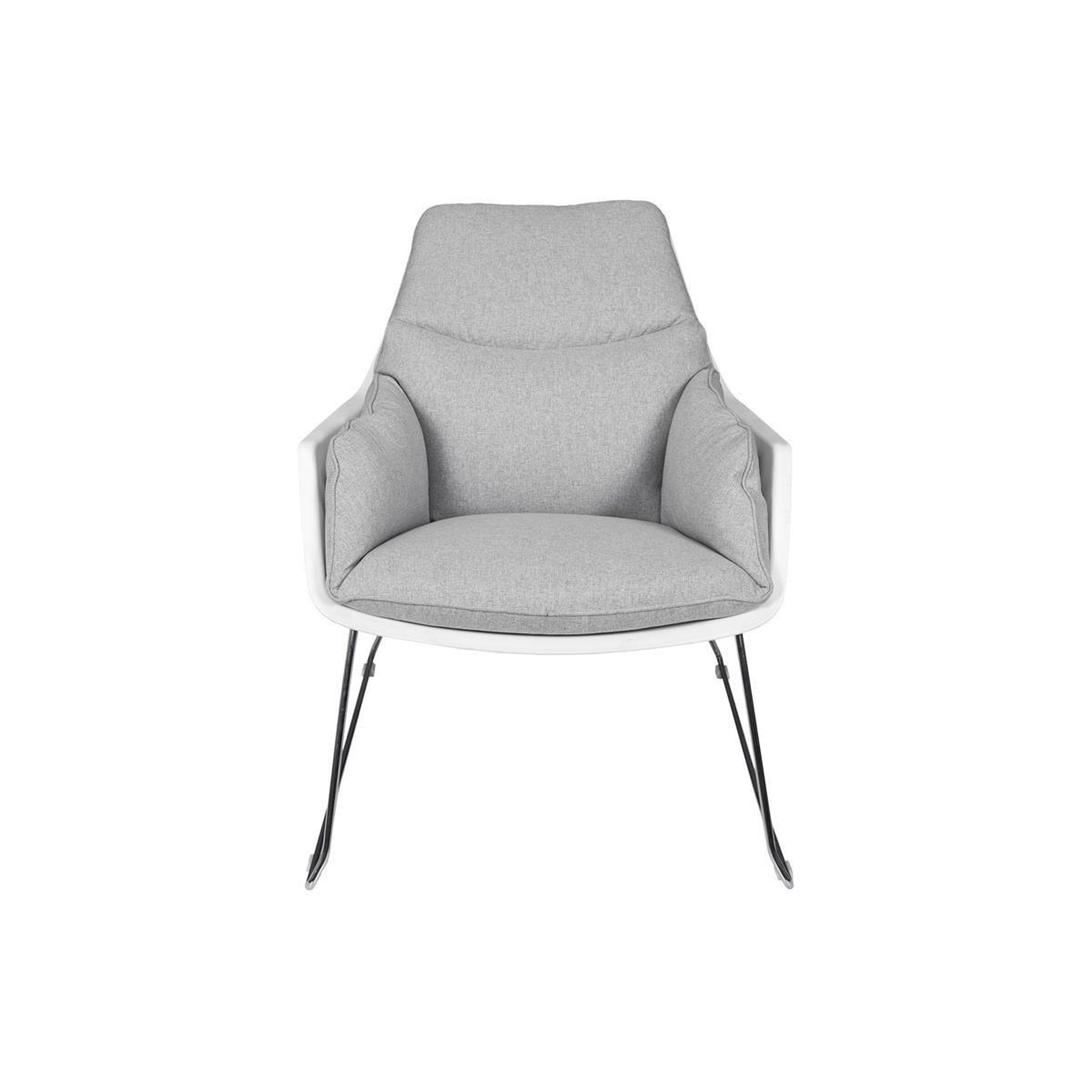 Voir la diapositive 2 : The Home Deco Factory Fauteuil en tissu design  mora  93cm gris
