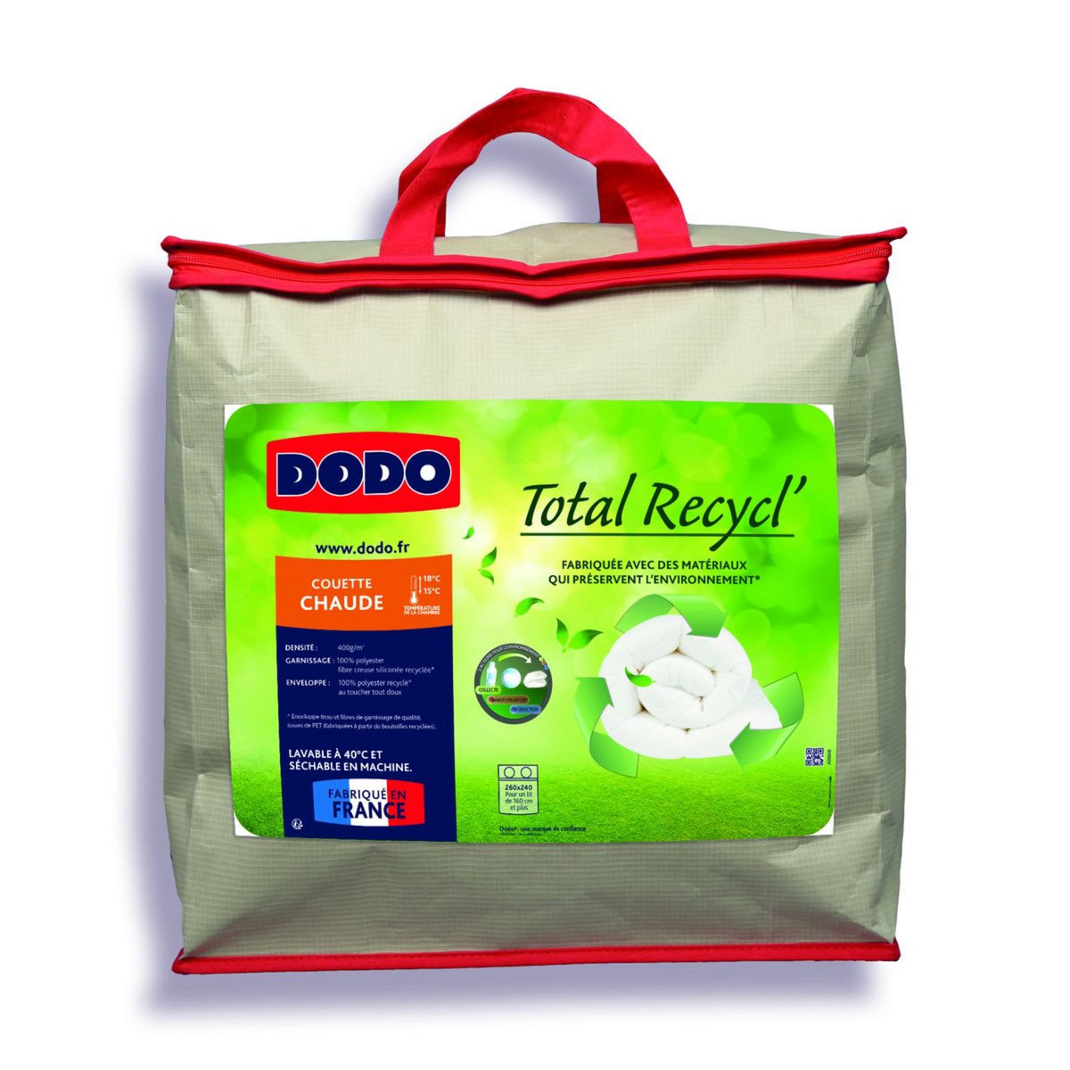 DODO Couette chaude en polyester toucher doux 400 g/m² totale recycl'