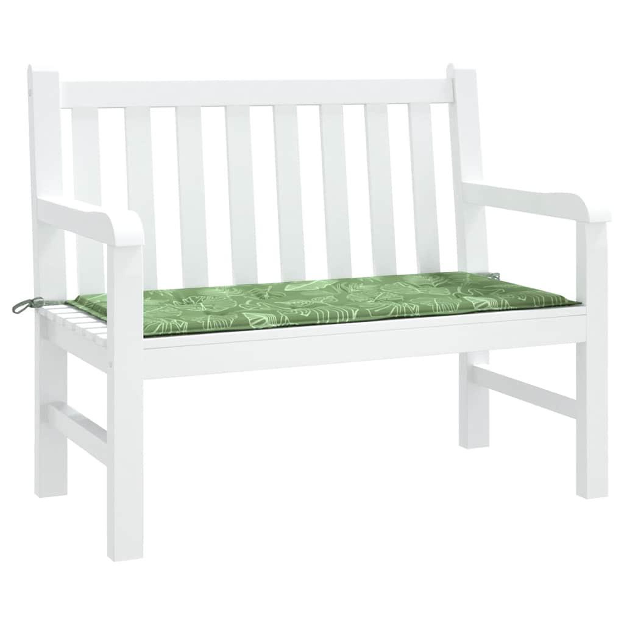 Voir la diapositive 3 : VIDAXL Coussin de banc de jardin motif de feuilles 120x50x3 cm