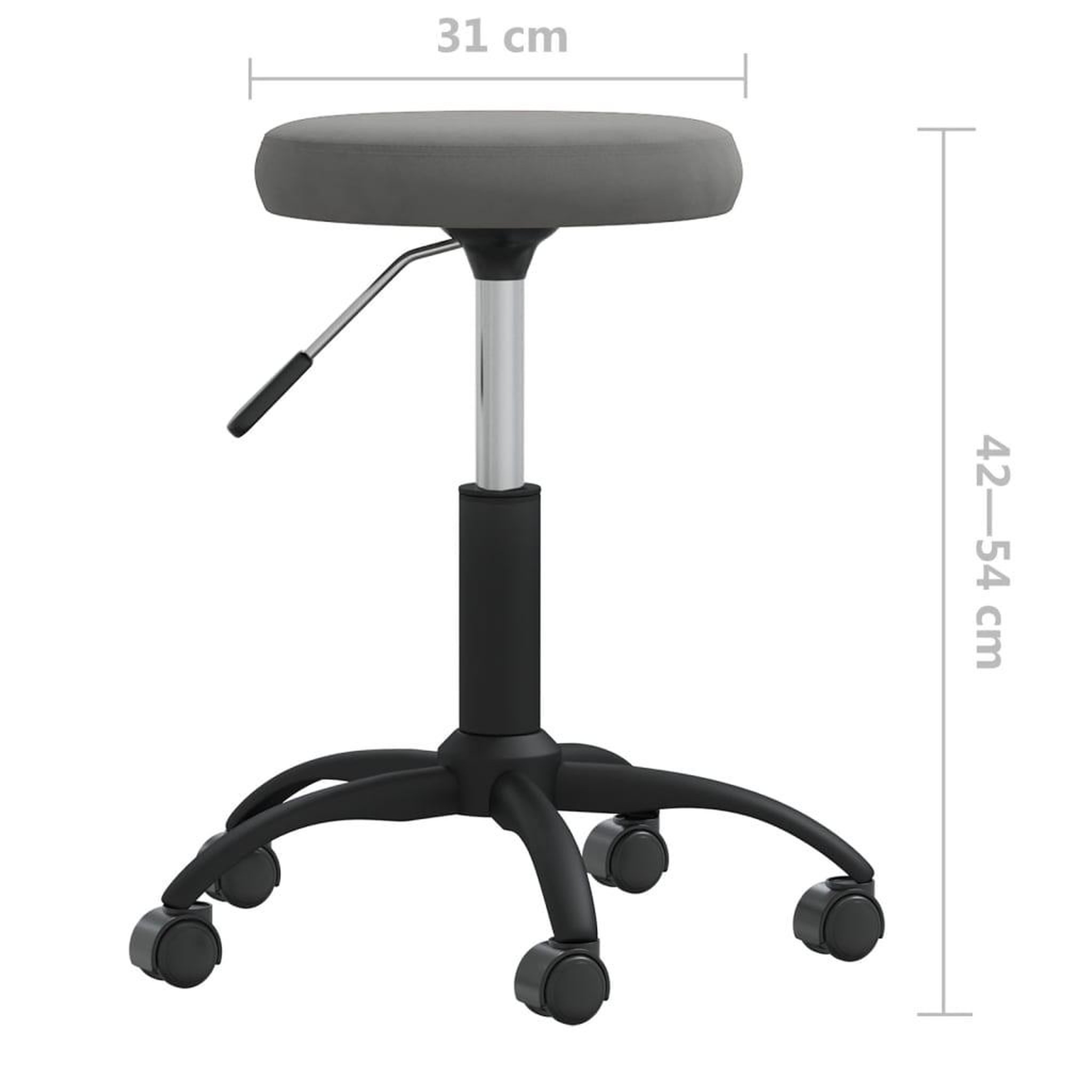 Voir la diapositive 6 : VIDAXL Chaise pivotante de bureau Gris fonce Velours