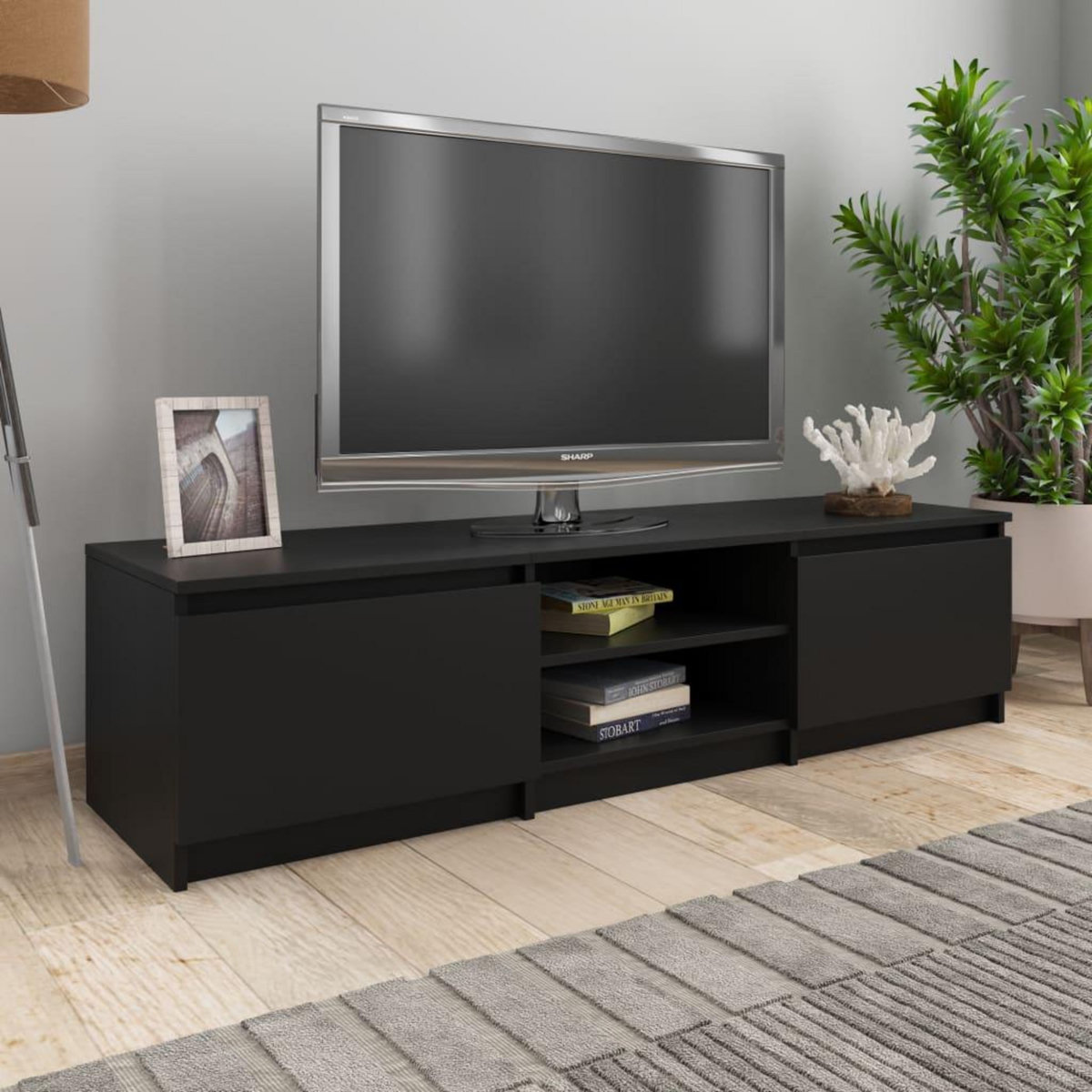 VIDAXL Meuble TV Noir 140x40x35,5 cm Bois d'ingenierie