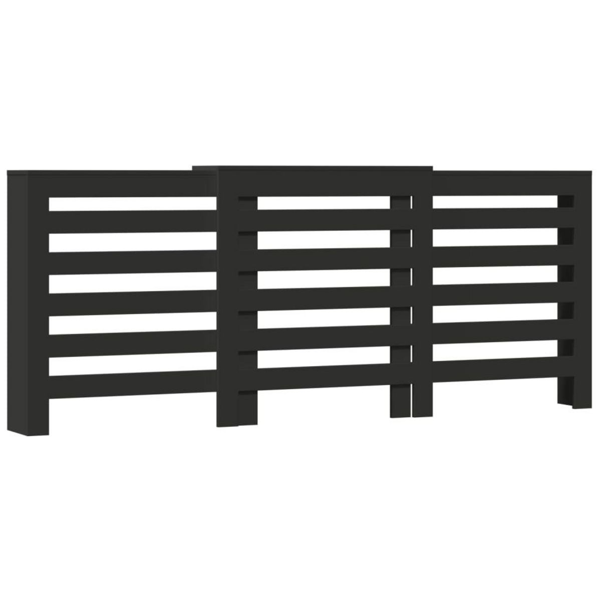VIDAXL Cache-radiateur noir 205x21,5x83,5 cm bois d'ingenierie