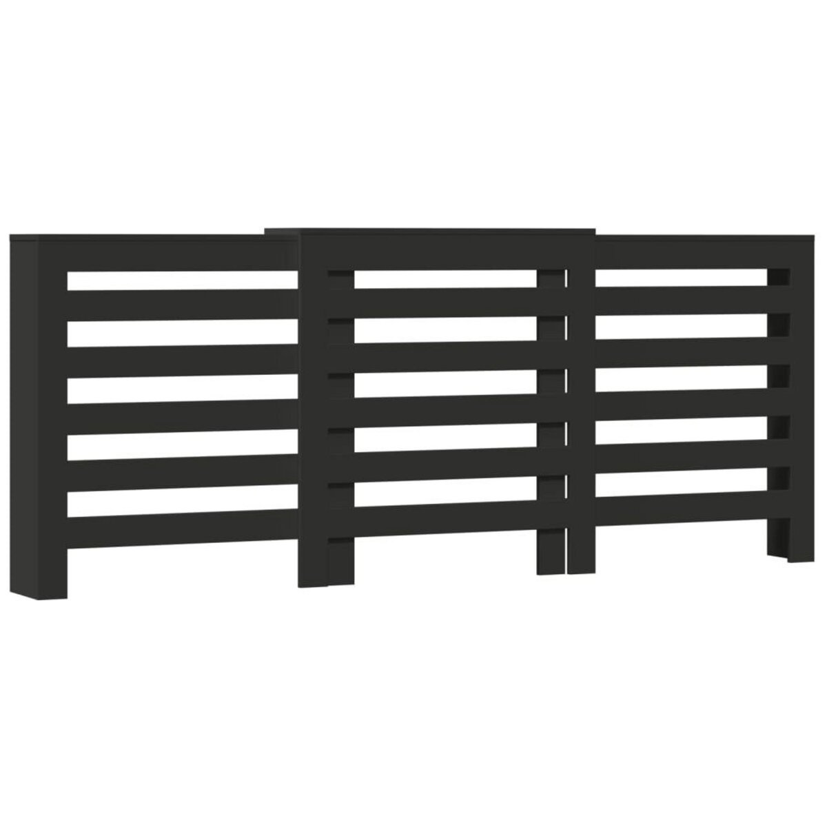 VIDAXL Cache-radiateur noir 205x21,5x83,5 cm bois d'ingenierie