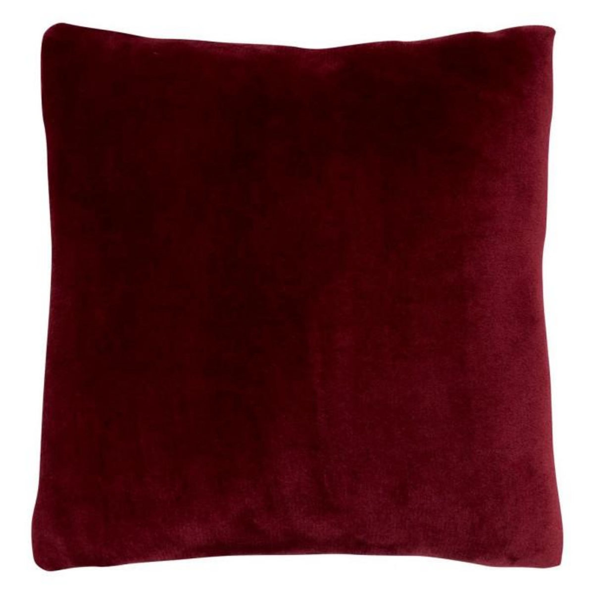 ATMOSPHERA Coussin en Flanelle Uni  Ollis  38x38cm Rouge Grenat