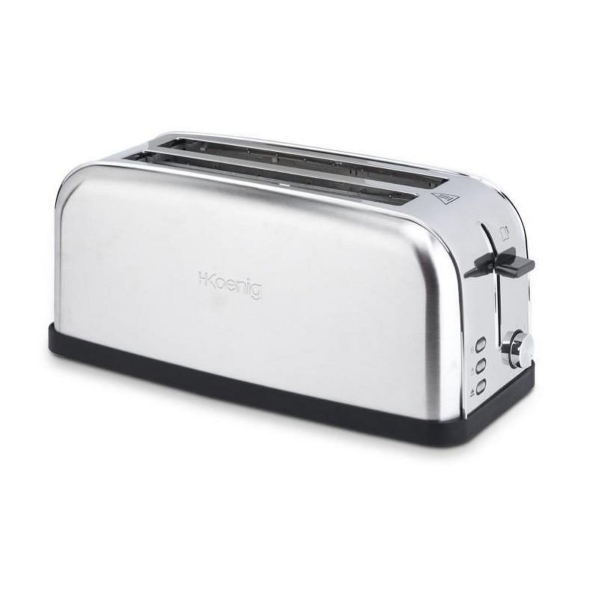 HKOENIG Grille-pain H.KoeNIG TOAS28 - 2 fentes - 3 fonctions - Thermostat réglable 7 niveaux - Acier inoxydable - Gris