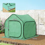 Voir la diapositive 3 : OUTSUNNY Mini serre de jardin pop up - porte zippée - dim. 150 x 148 x 148 cm - acier PE vert