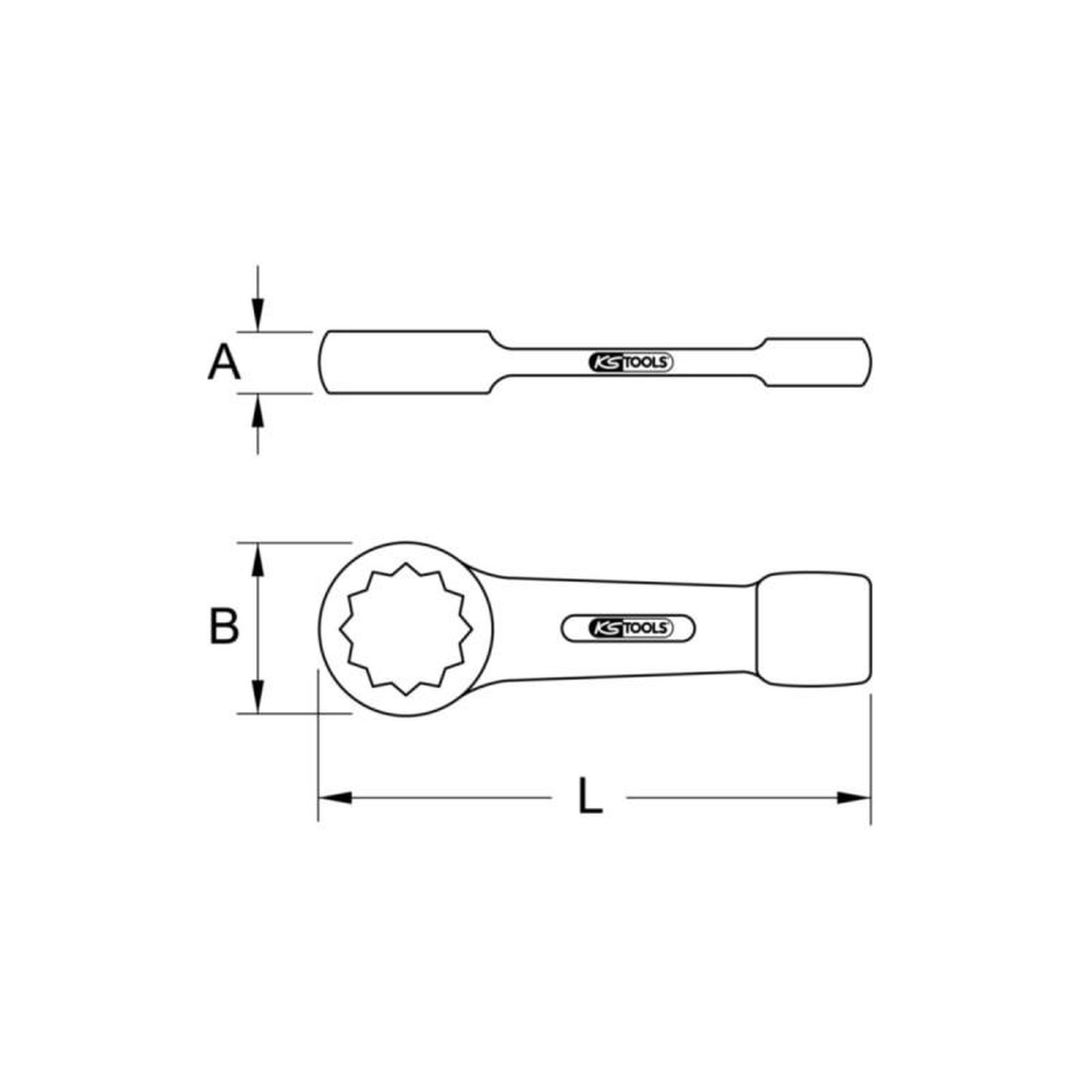 Voir la diapositive 2 : Ks Tools Clé à oeil à frapper 24 mm ks tools - 517.0924