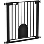Voir la diapositive 1 : PAWHUT Barrière de sécurité animaux de 76H cm barrière chien chat avec porte fermeture automatique système de double verrouillage fixation par pressionde de 75 à 82 cm acier et ABS noir