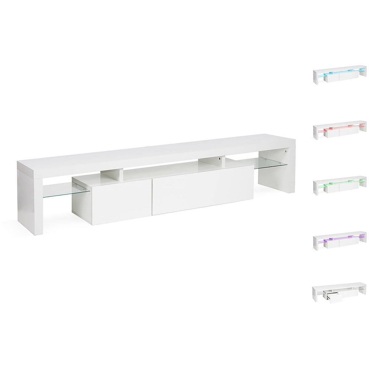 Habitat et Jardin Meuble TV LED  Tina  Laqué - Blanc