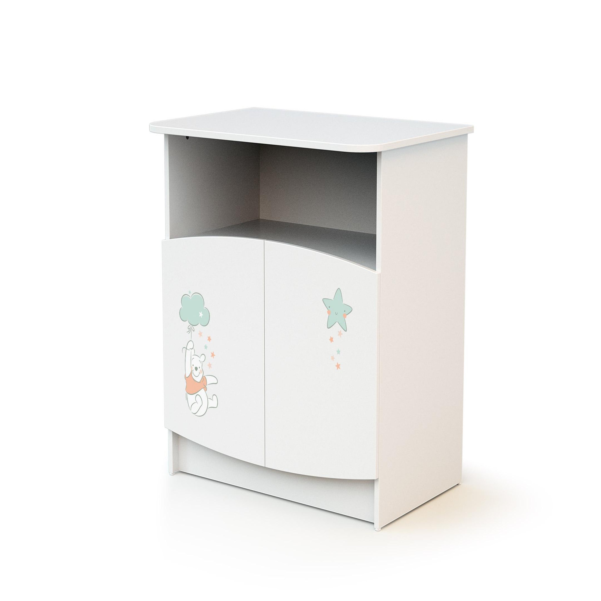 Voir la diapositive 2 : AT4 Commode à langer 2 portes WINNIE NUAGE DISNEY Blanc