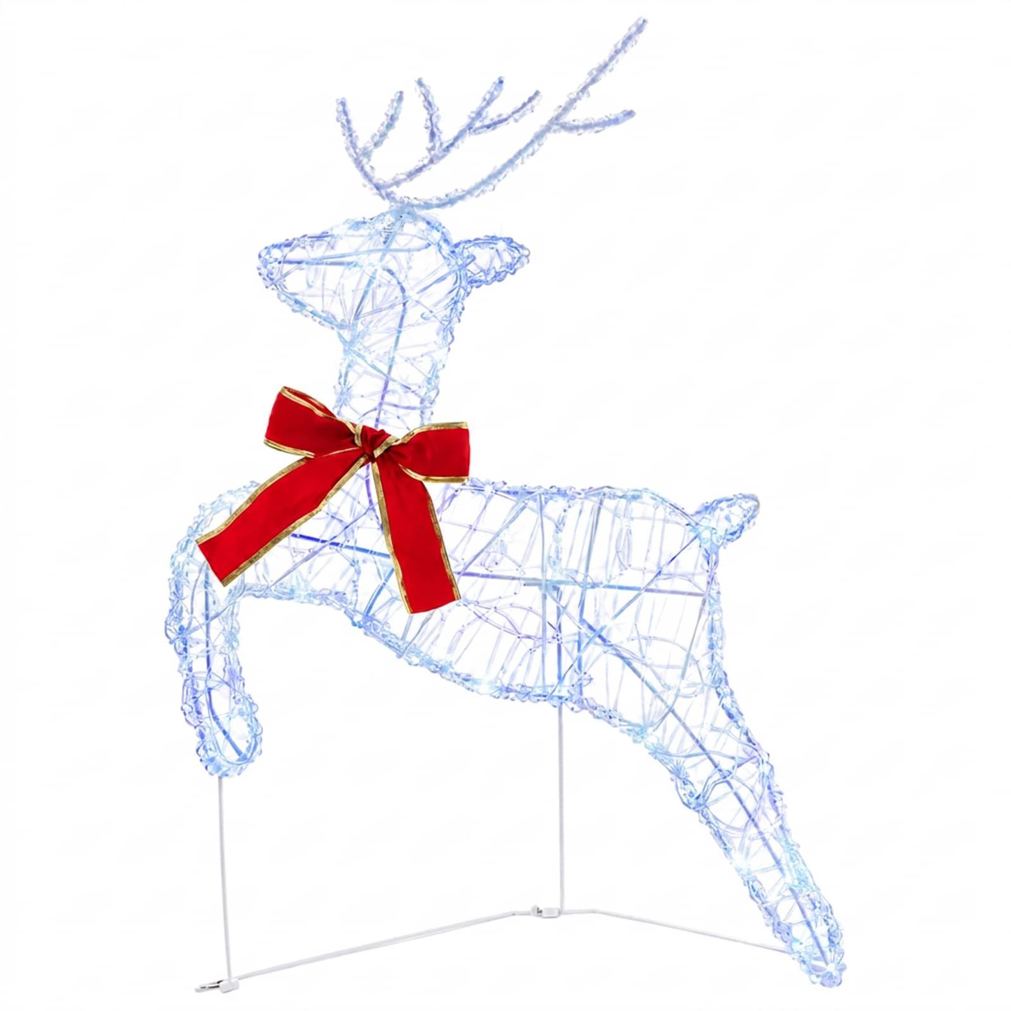 Voir la diapositive 6 : VIDAXL Renne de Noël avec traîneau 3 pc 60 LED Bleu 150 x 19 x 65 cm