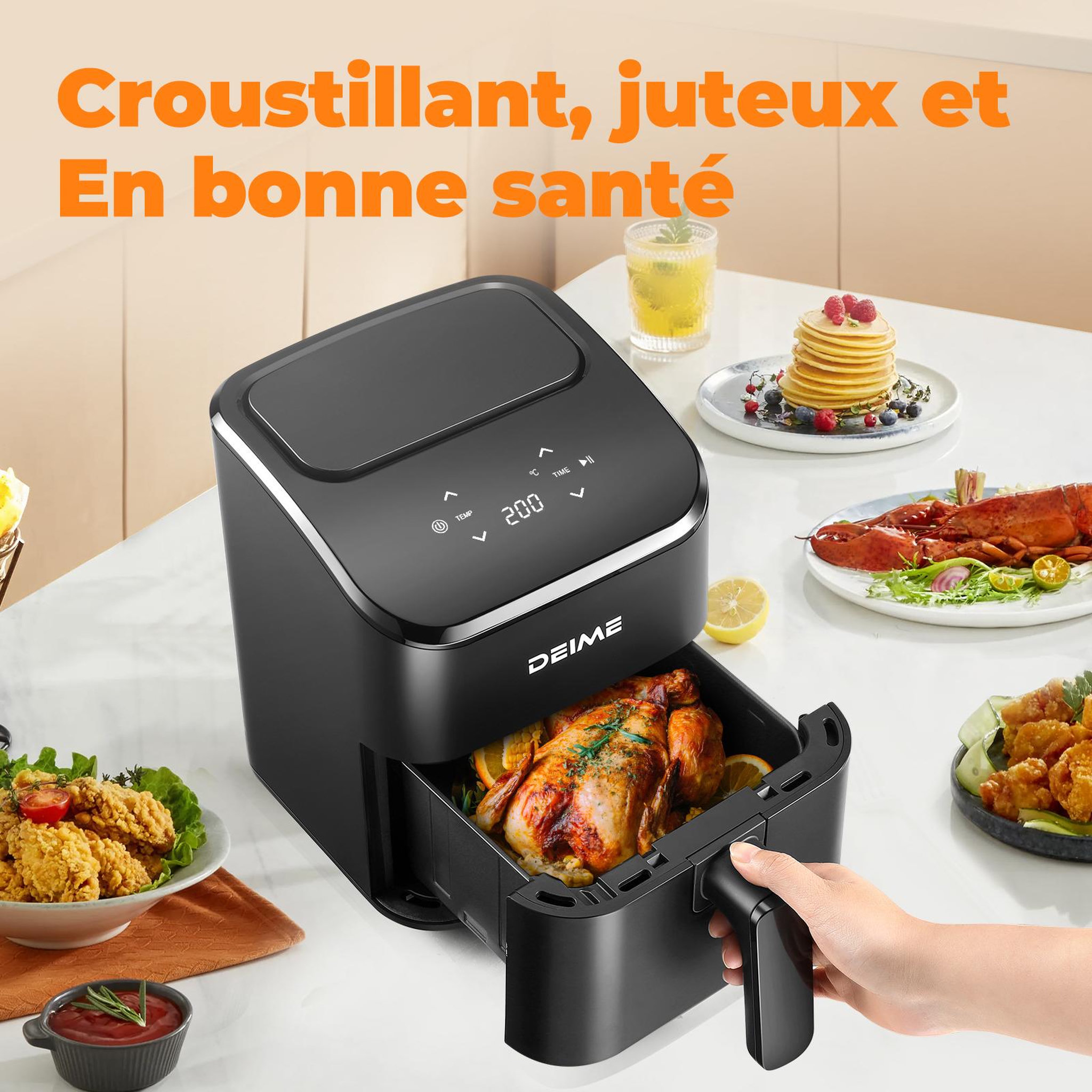 Voir la diapositive 4 : DEIME DEIME - 2,5 l 1000 w écran tactile cuisson 360° – noir