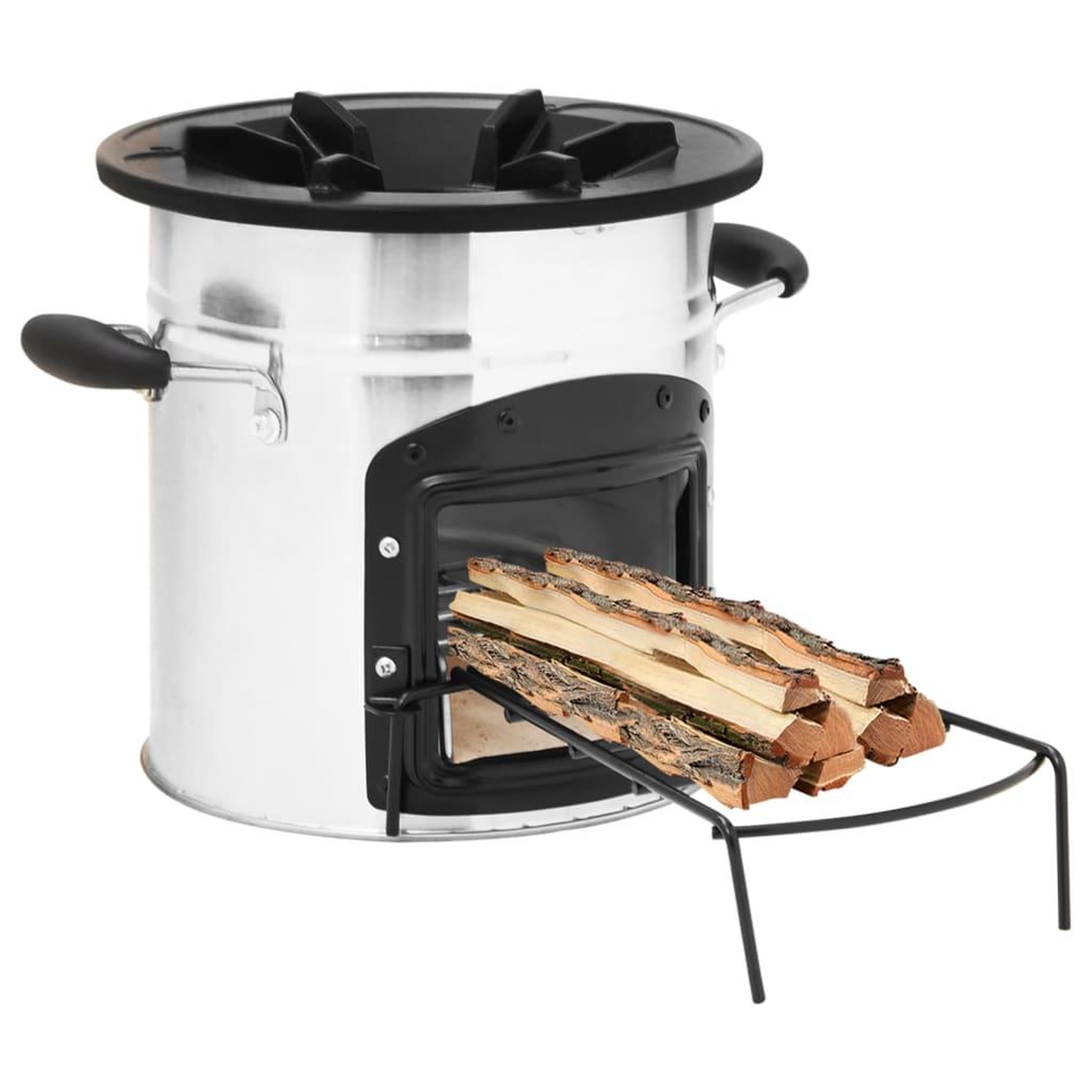 VIDAXL Poele a bois de camping Argente 45,5x33x25,5cm Acier inoxydable