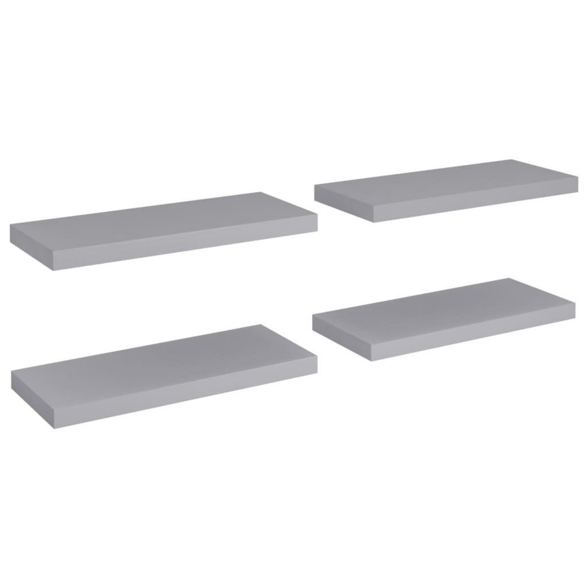 VIDAXL Etageres murales flottantes 4 pcs Gris 60x23,5x3,8 cm MDF