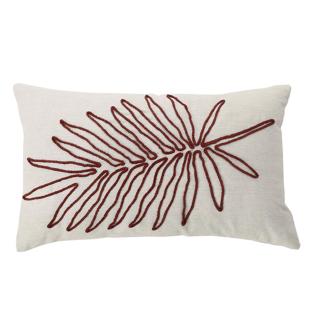 Paris Prix Coussin Déco Brodé  Kasane  30x50cm Écru