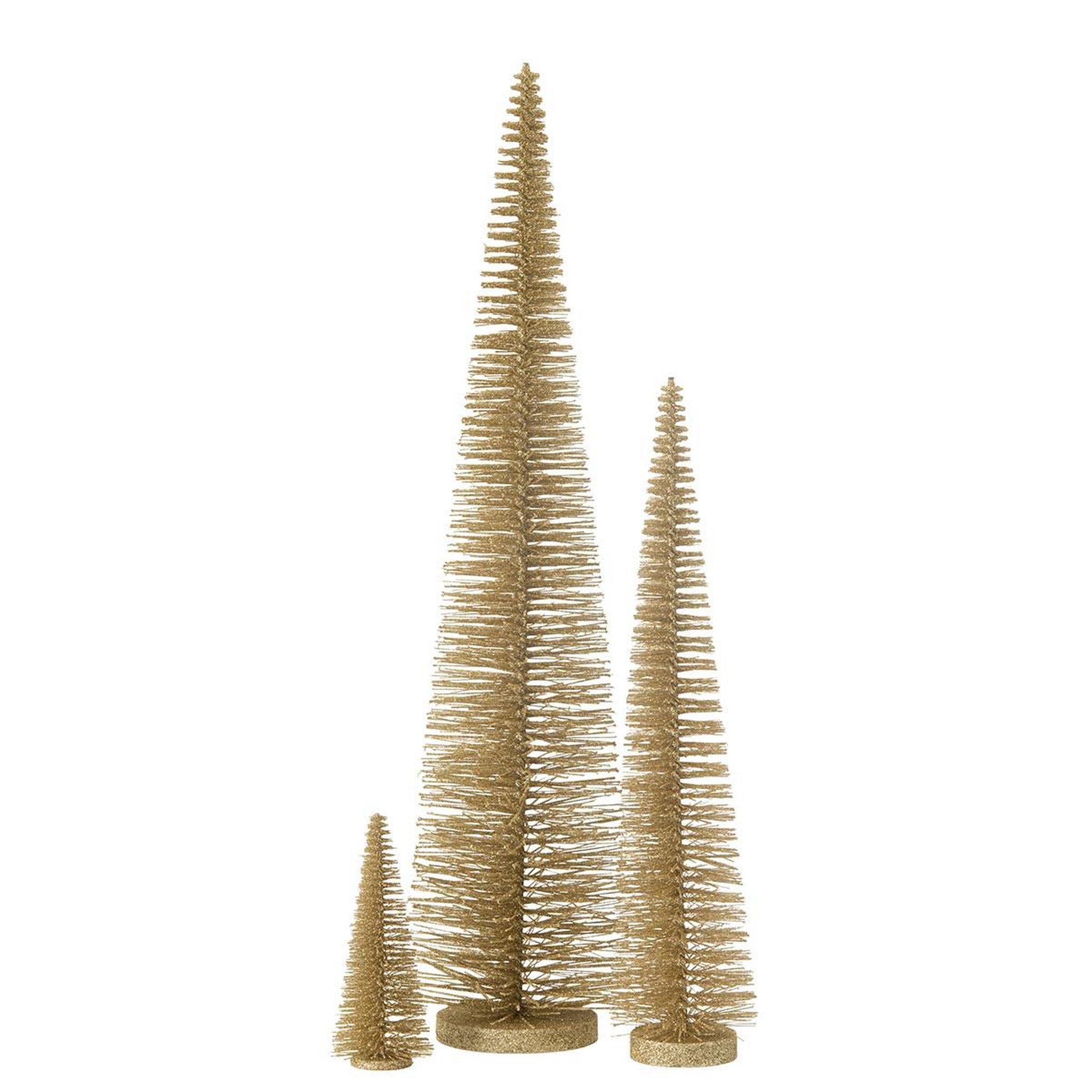 Voir la diapositive 2 : J-LINE Sapin de noël déco pailleté  josh  61cm doré clair