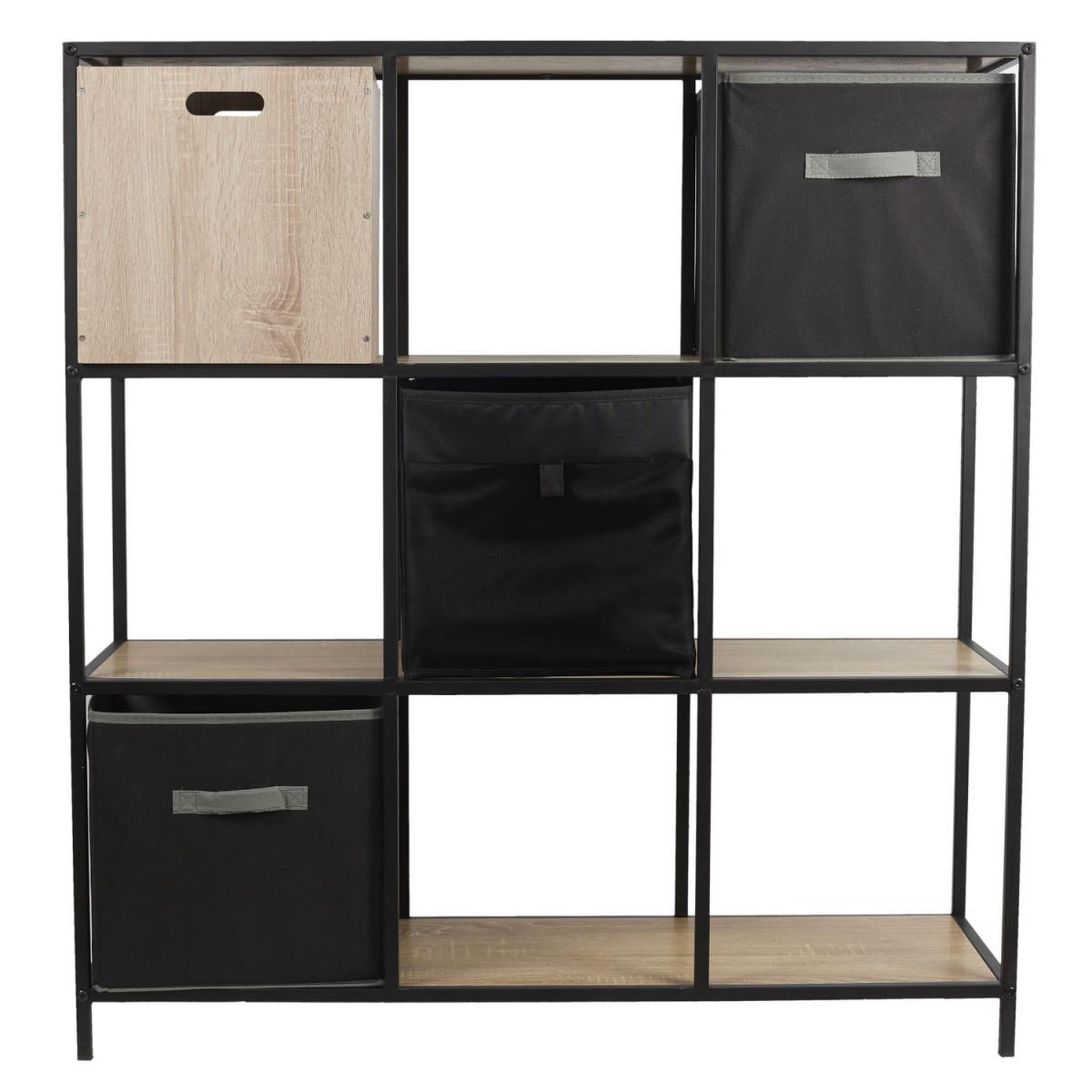 Voir la diapositive 3 : The Home Deco Factory Étagère modulable 9 cases  loka  105cm naturel