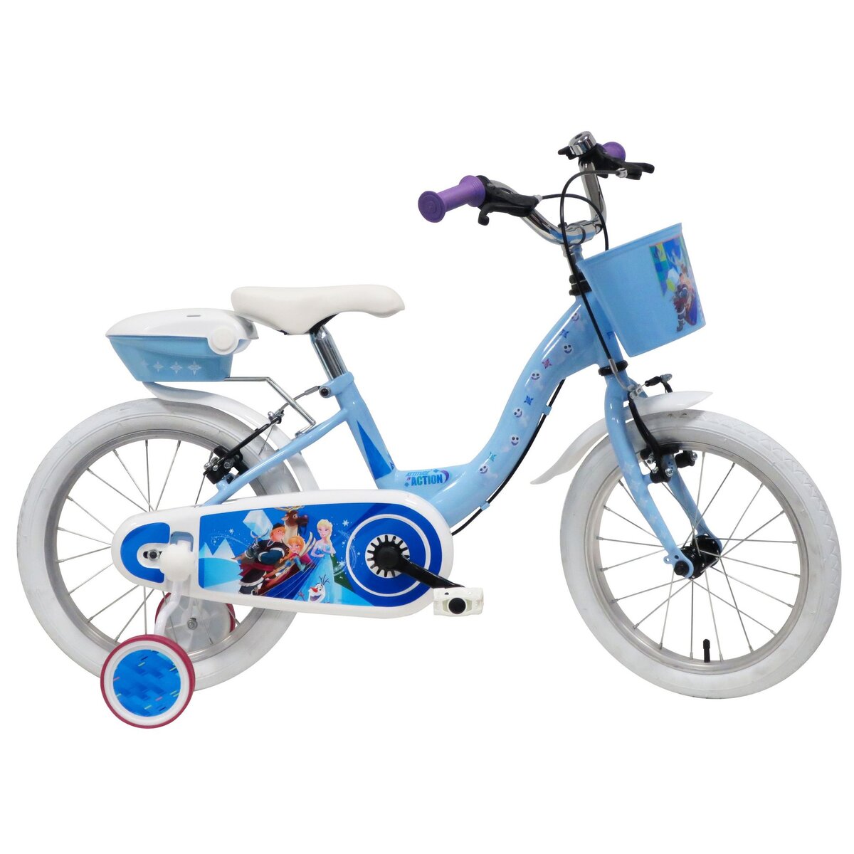 Disney La Reine des Neiges Vélo 16  Fille Licence  Reine des Neiges  pour enfant de 5 à 7 ans avec stabilisateurs à molettes