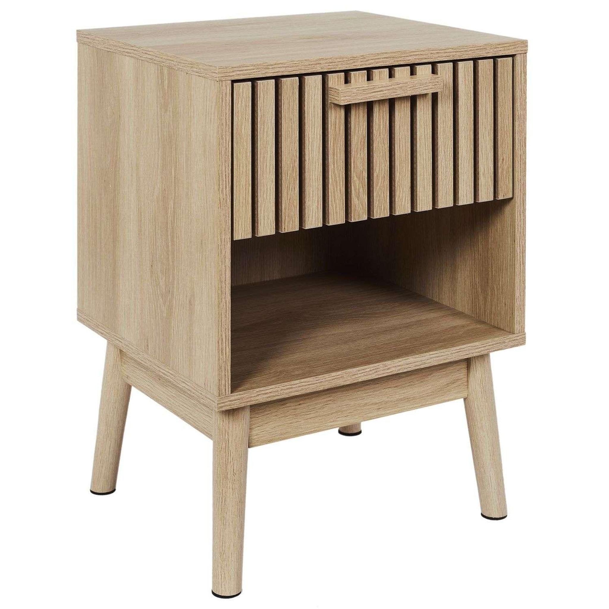 Voir la diapositive 3 : TOILINUX Lot de 2 tables de chevet 1 tiroir saulk en bois - marron