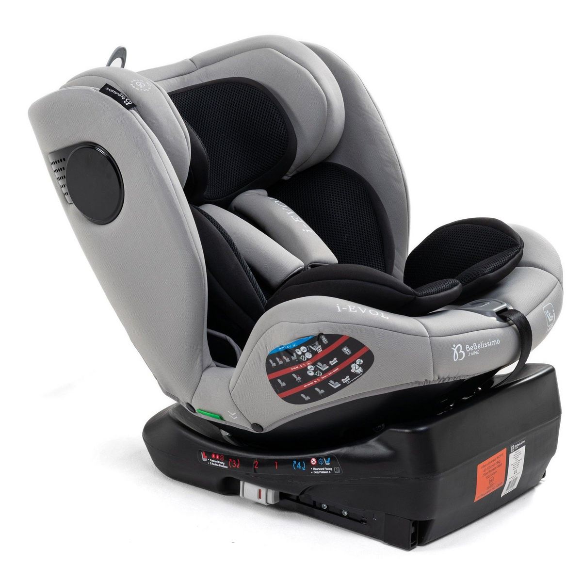 BEBELISSIMO Bebelissimo - Siège auto Isofix - pivontant 360 ° - 40-150 cm -  0-36kg- i- Evol - gris claire