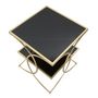 Voir la diapositive 3 : Paris Prix Table d'Appoint Double Design  Kim  55cm Noir & Or