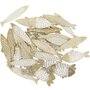 RICO DESIGN 36 Confettis en bois - poissons - doré