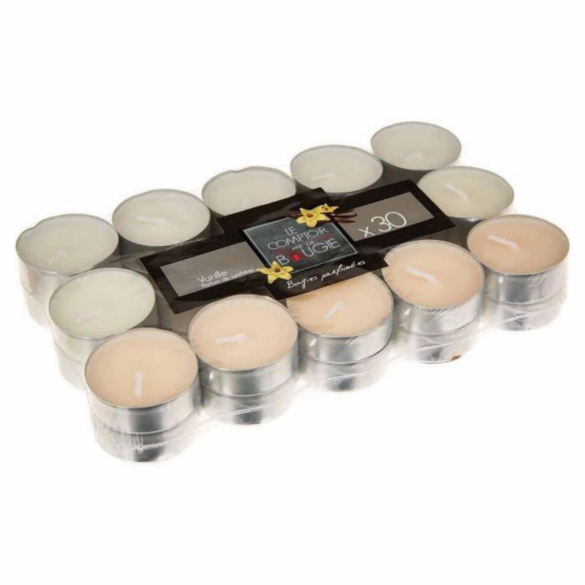 COMPTOIR DE LA BOUGIE Lot de 30 Bougies Parfumées  Nina  3,7cm Vanille