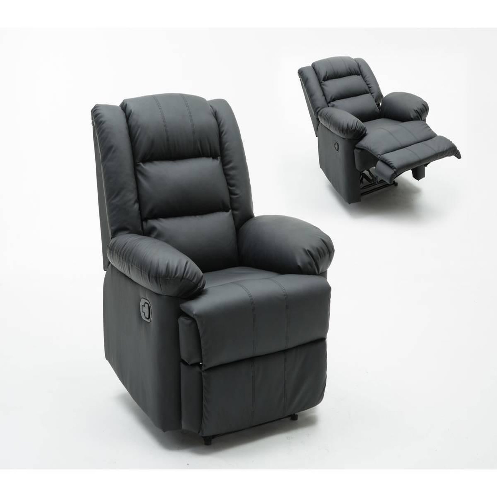 Habitat et Jardin Fauteuil relax  buckingham  - 85 x 93 x 100 cm - noir