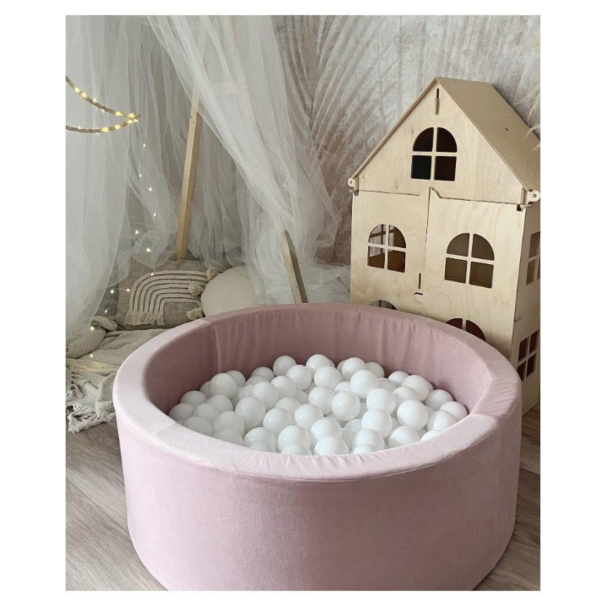 Voir la diapositive 2 : MONIO FOR KIDS Piscine à balles trinity 90 cm rose + 200 balles
