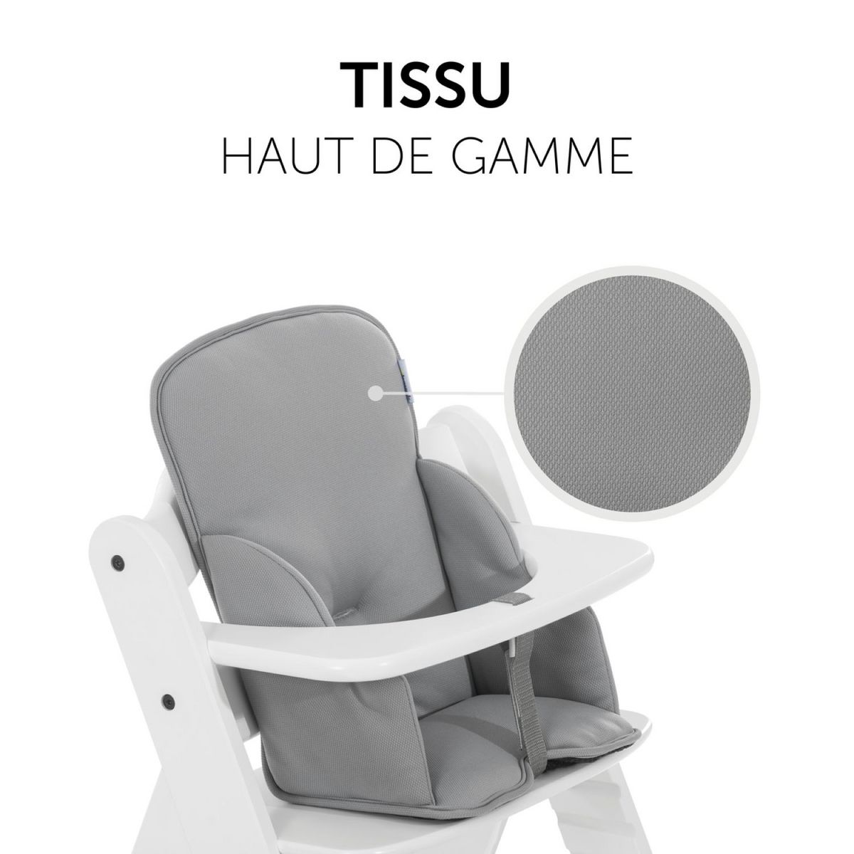 HAUCK Accessoires de chaise haute en bois Alpha Cosy Comfort Stretch Gris