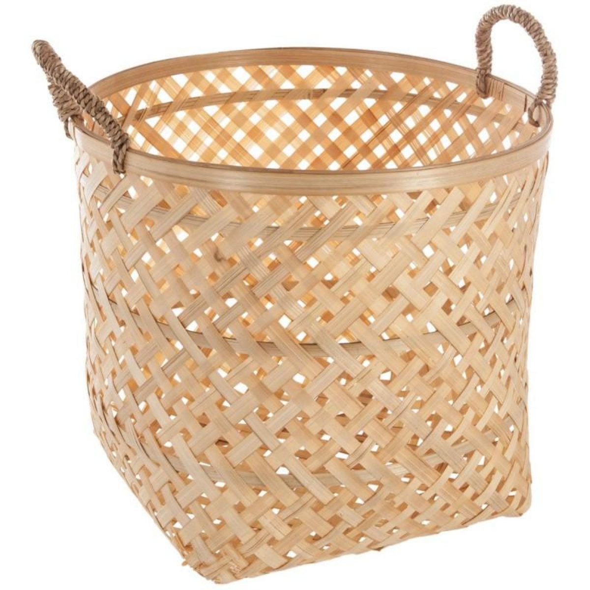  Lot de 3 Paniers de Rangement  Bambou  35cm Naturel