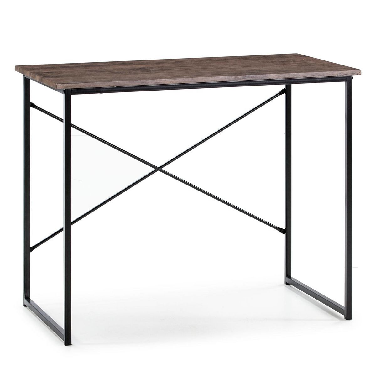 VS VENTA-STOCK Bureau Cáceres Noir,Table pour PC, Style Industriel, 90 cm Longueur